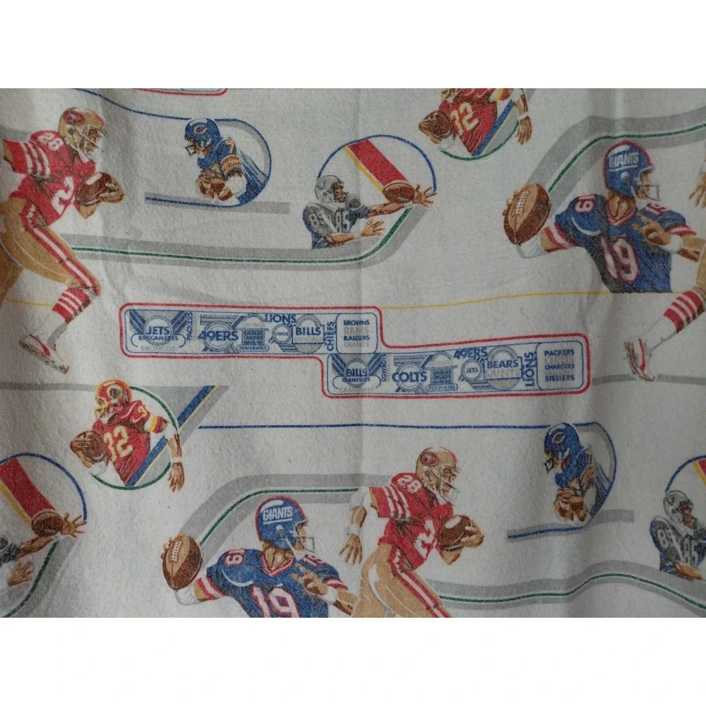 Vintage Fleece Blanket NFL Football Teams All Over Graphic Print Made in USA